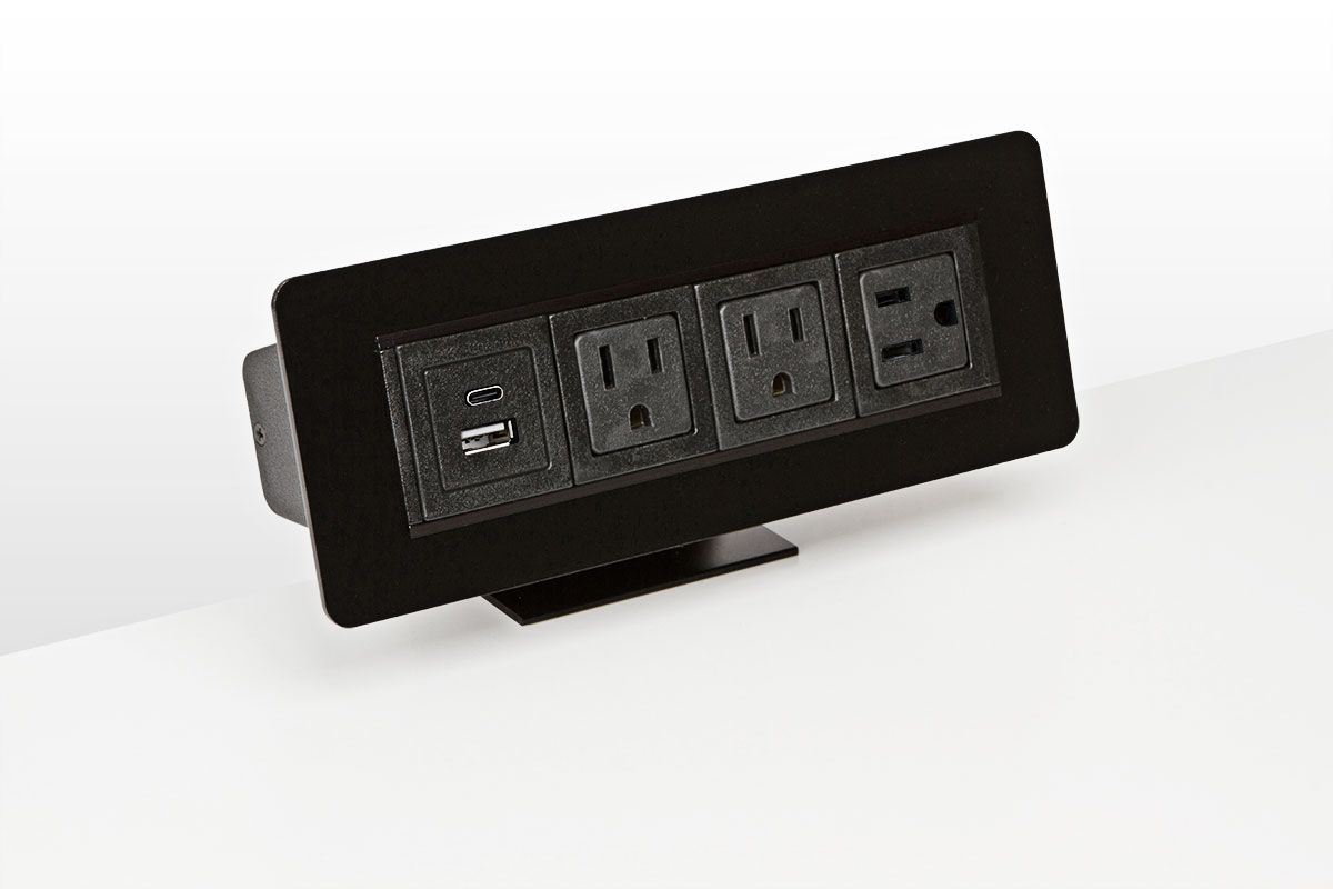 Edge Mount Power Dock & USBA+C - Under Desk & Edge-Mount Power