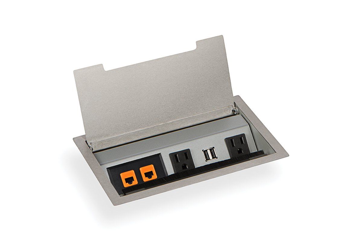 Hinged Lid Power Grommet - Recessed Power Grommets - Mockett