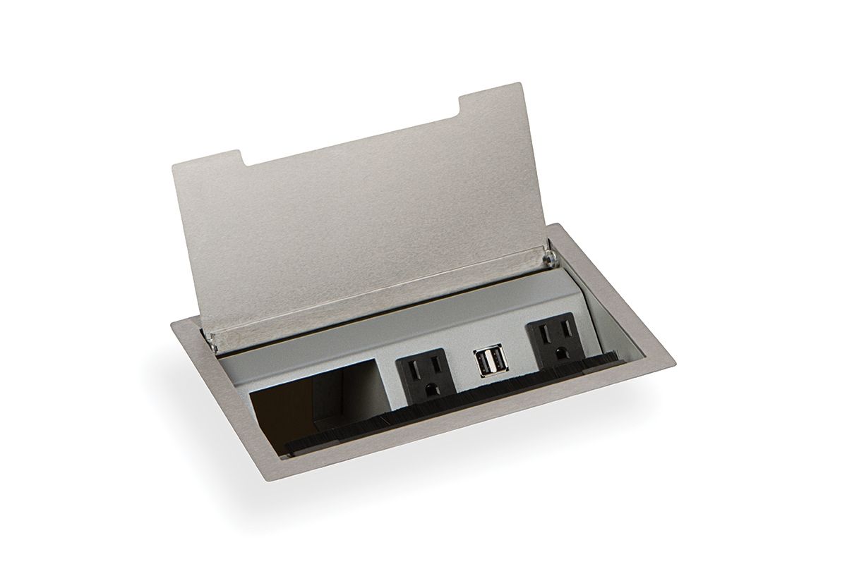 Hinged Lid Power Grommet - Recessed Power Grommets - Mockett