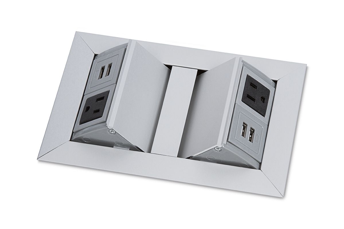 Small Dual Pop-Up Power Grommet - Pop Up Power Outlets - Mockett