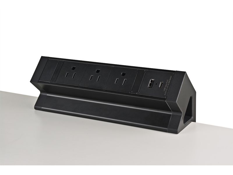Oblique Edge Mount Power Dock - Under Desk & Edge Mount Power