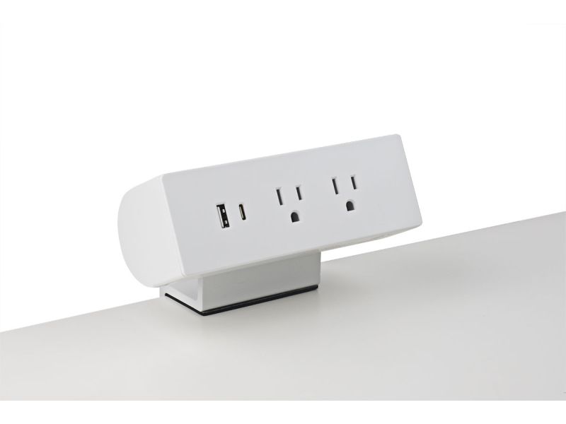 Clamp Mount - 2 Power/USBA + USBC - Under Desk & Edge-Mount Power