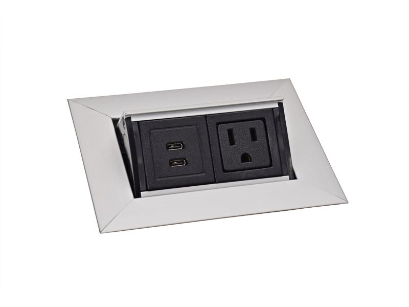 Small Flip-up Power Grommet (1 Power + 1 USBC) - Pop Up Power
