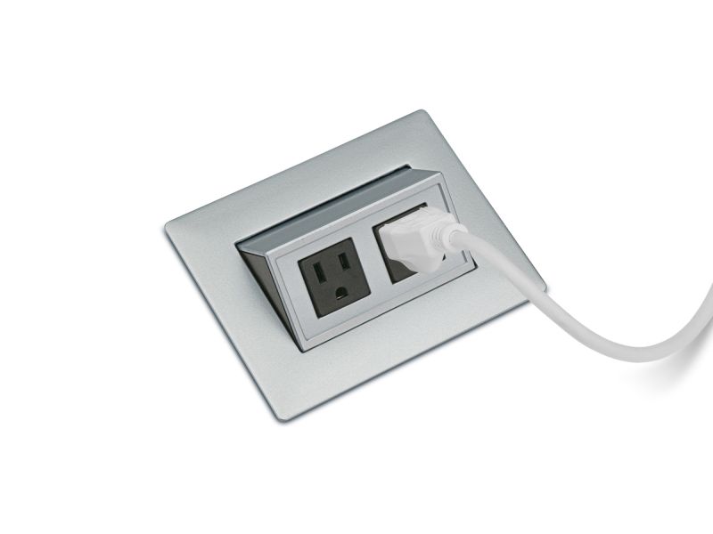Contemporary Flip-Up Power Grommet - Pop Up Power Outlets - Mockett