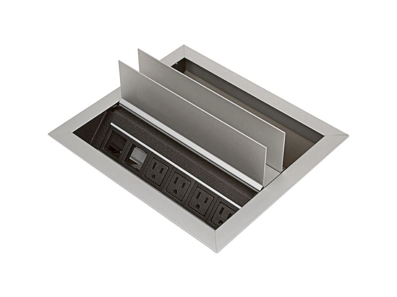 アデレイslimメソッド2本 Dual-Sided Recessed 4 Power/2 Data Grommet, Unloaded - Mockett