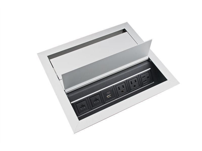 アデレイslimメソッド2本 Dual-Sided Recessed 3 Power/2 Data/Dual USBA+C Grommet - Recessed