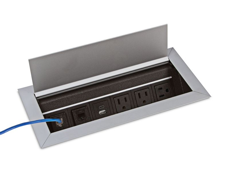 Recessed 3 Power/2 Data/Dual USB Grommet - Recessed Power Grommets