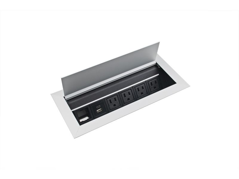 Recessed 4 Power/1 Open Data/Dual USBA+C Grommet - Mockett