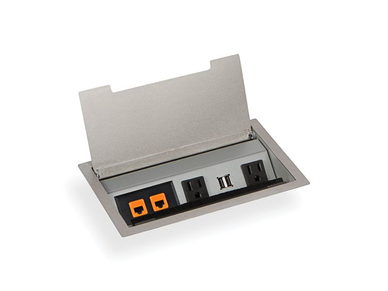 Hinged Lid Power Grommet - Recessed Power Grommets - Mockett