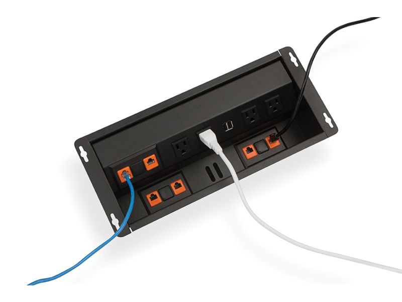Under Desk Mount Power Hub - Recessed Power Grommets - Mockett