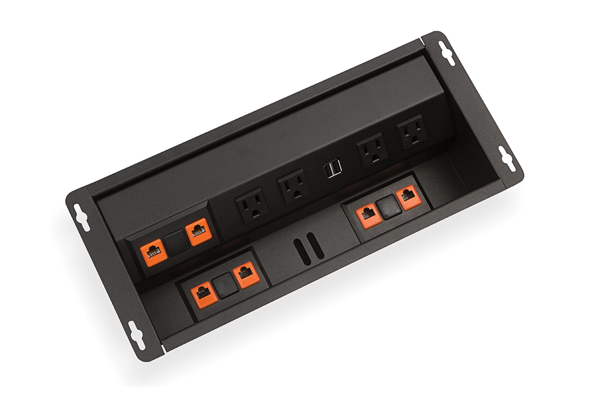 Under Desk Mount Power Hub - Recessed Power Grommets - Mockett