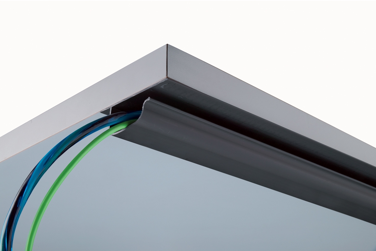 J-Shape Under-desk Wire Cable Manager w/Flange - Mockett