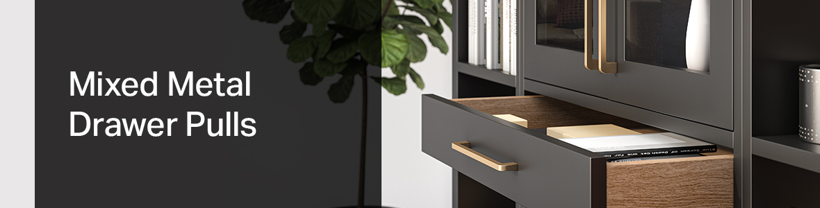 Mixed Metal Drawer Pulls Our collection of drawer pulls and cabinet hardware in metal plated and power coated finishes are of the finest materials